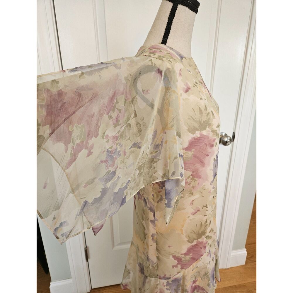 VTG Ursula of Switzerland Tiered flutter Floral Artistic Dress, women's 5/6 - Picture 9 of 12